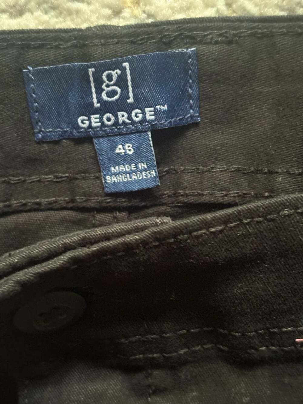 George Men's Size 46 Black Stretch Cargo Shorts 10" Inseam